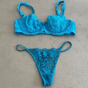 Victoria's Secret Teal Lace Lingerie Set